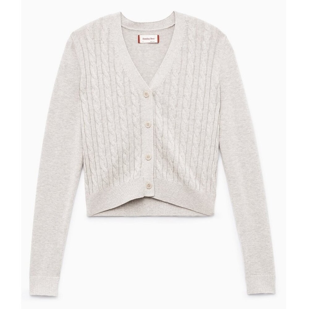Aritizia Sunday Best March silk blend cardigan in light gray